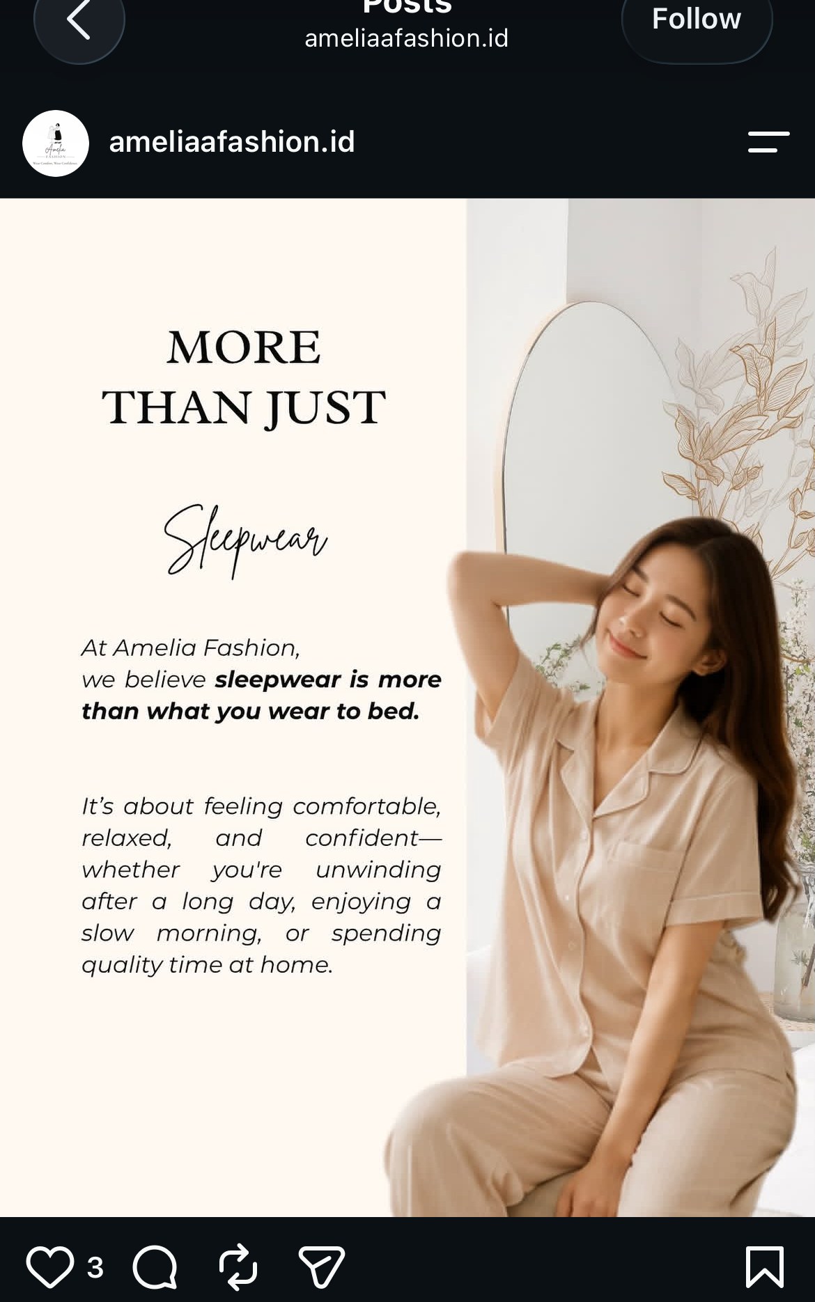 Amelia Fashion post