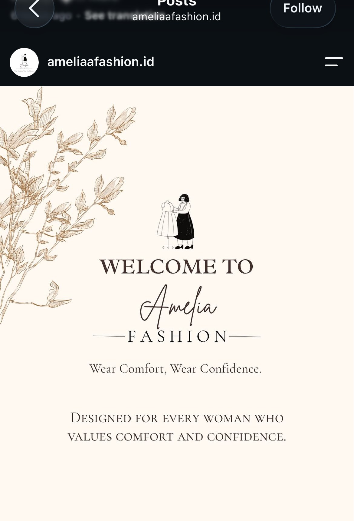 Amelia Fashion post