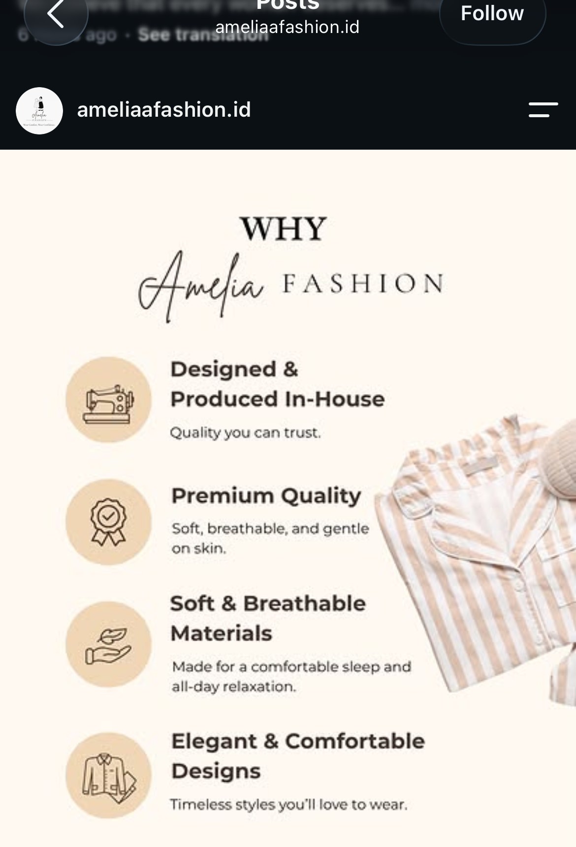 Amelia Fashion post